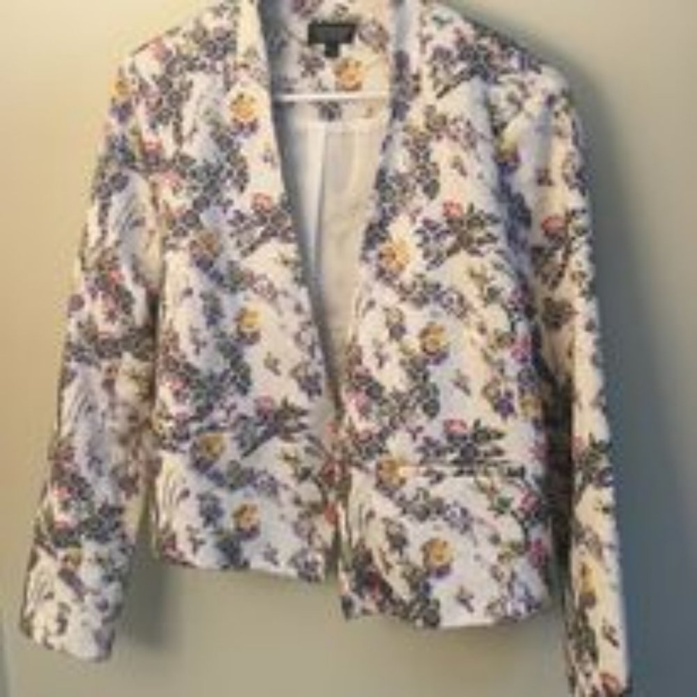 Topshop open collar floral blazer - size 12